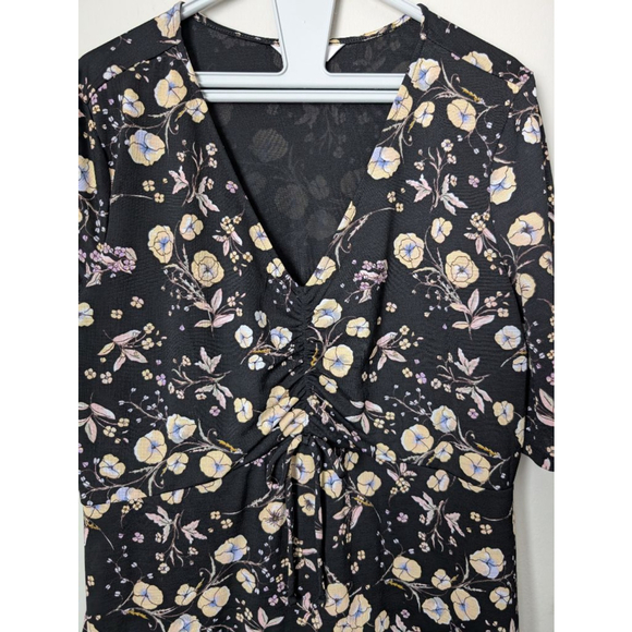 LC Lauren Conrad Black Floral Mini Dress XL, Women's - Picture 3 of 11